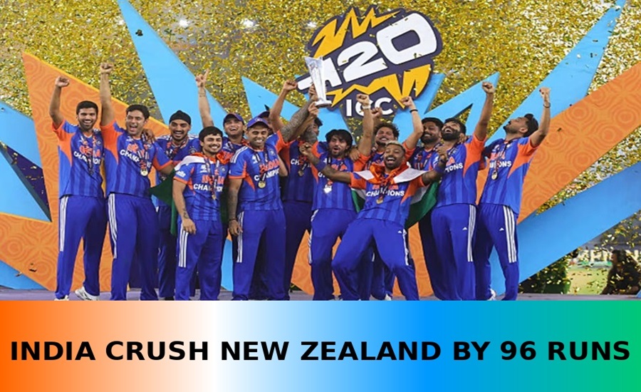 India Crush New Zealand by 96 Runs to Win 2026 ICC T20 World - VarthaJagath