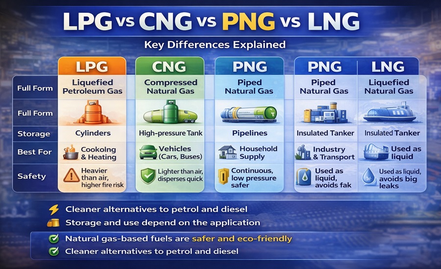LPG vs CNG vs PNG vs LNG: Key Differences Explained - VarthaJagath